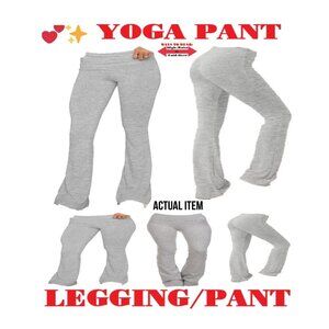 🛑 BULLY Fold Over ➕🆒 LEGGING PANT High Waist Flare Leg Stretch 💸BUY NOW‼️🟢